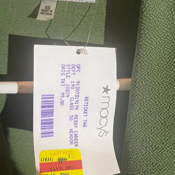 Kasper Open Front Jacket Casual Bussines Shawl-Collar Green Size XS NWOT - Picture 6 of 6